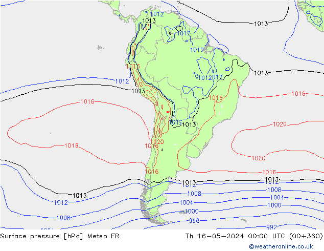 Bodendruck Meteo FR Do 16.05.2024 00 UTC