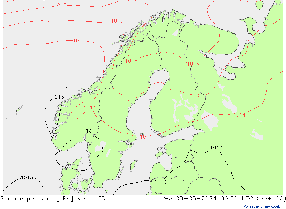 Surface pressure Meteo FR We 08.05.2024 00 UTC