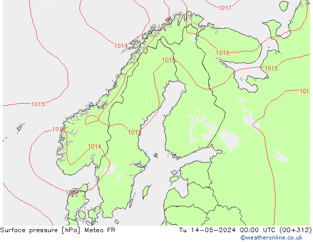 pression de l'air Meteo FR mar 14.05.2024 00 UTC
