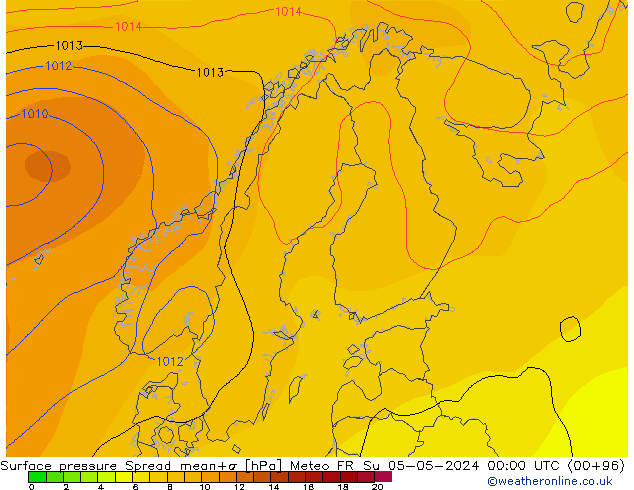 pressão do solo Spread Meteo FR Dom 05.05.2024 00 UTC