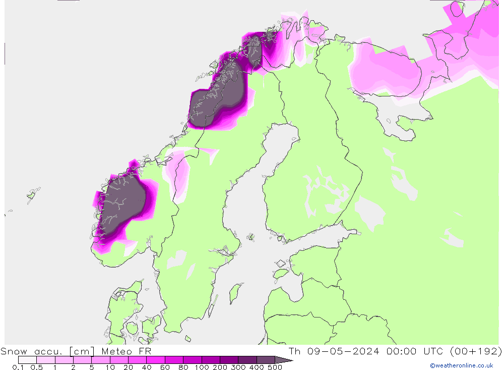 Snow accu. Meteo FR jue 09.05.2024 00 UTC