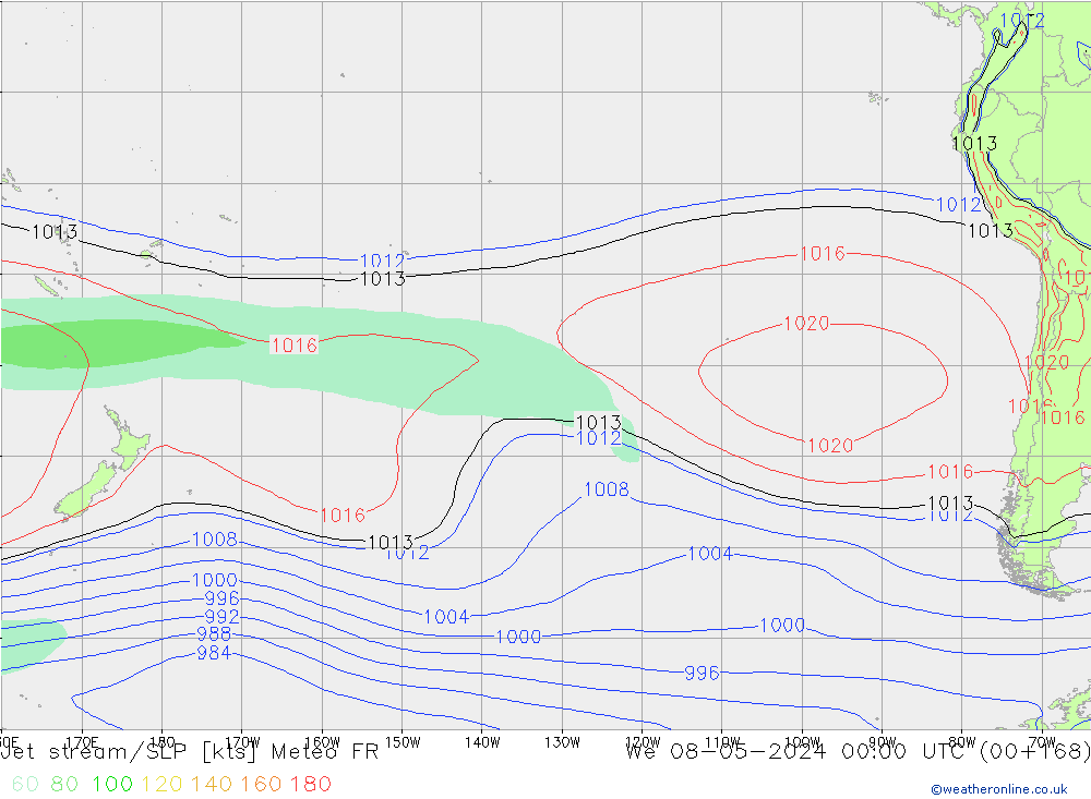 Jet stream Meteo FR Qua 08.05.2024 00 UTC