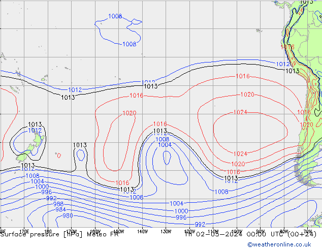 Yer basıncı Meteo FR Per 02.05.2024 00 UTC