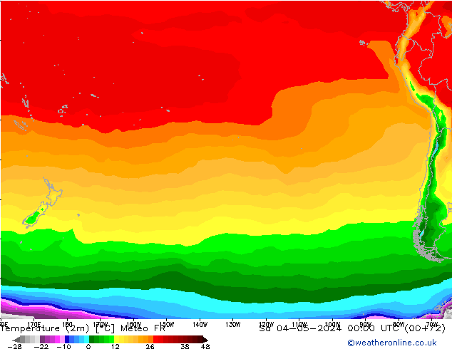 Temperatura (2m) Meteo FR sáb 04.05.2024 00 UTC