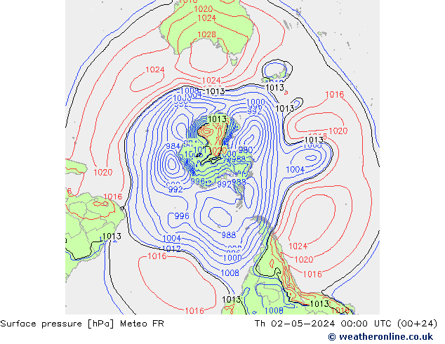 pression de l'air Meteo FR jeu 02.05.2024 00 UTC