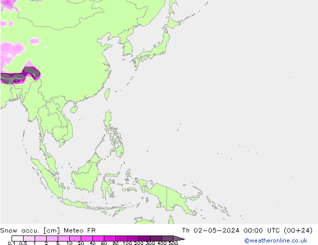Toplam Kar Meteo FR Per 02.05.2024 00 UTC