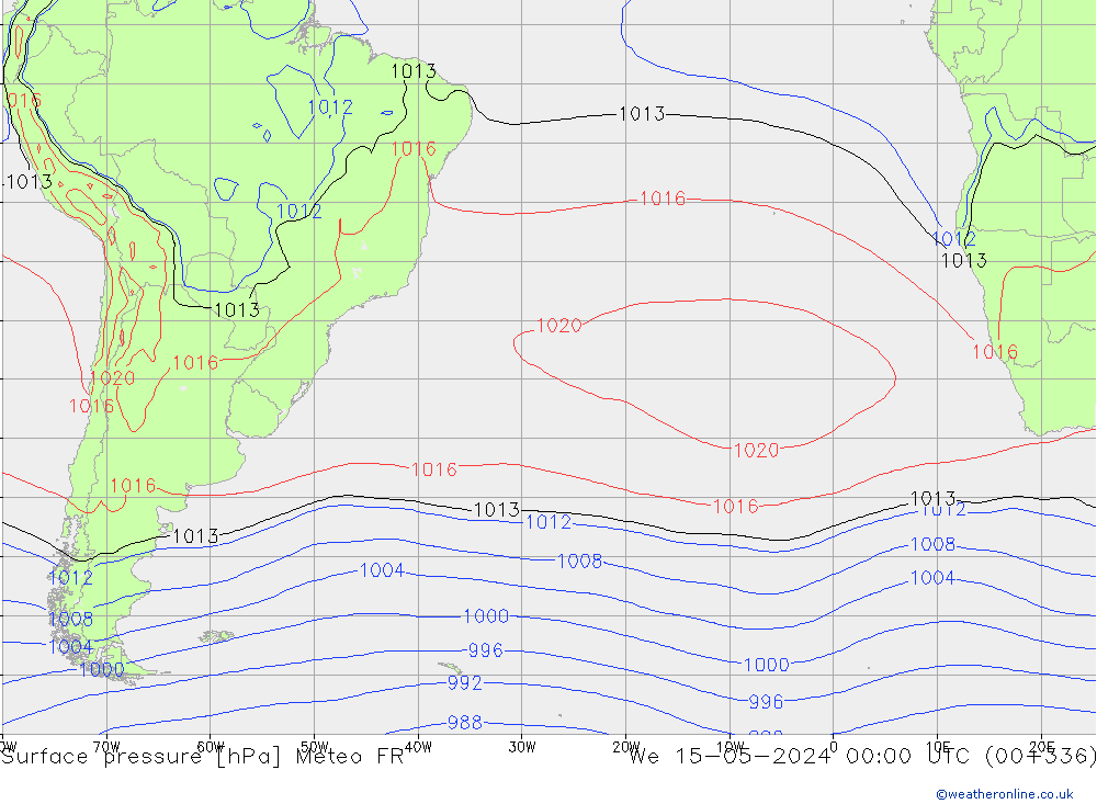 Surface pressure Meteo FR We 15.05.2024 00 UTC