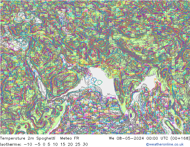 mapa temperatury 2m Spaghetti Meteo FR śro. 08.05.2024 00 UTC