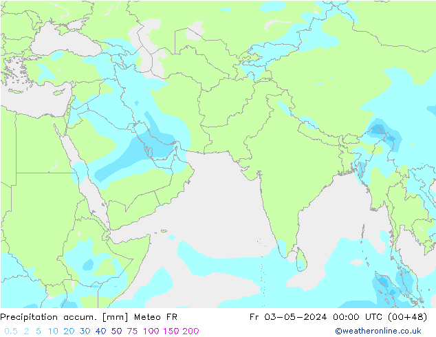 Precipitation accum. Meteo FR пт 03.05.2024 00 UTC