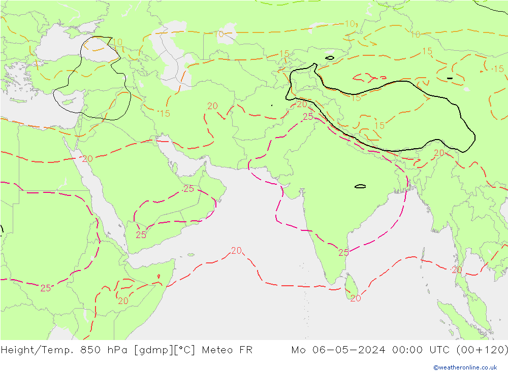 Height/Temp. 850 hPa Meteo FR lun 06.05.2024 00 UTC