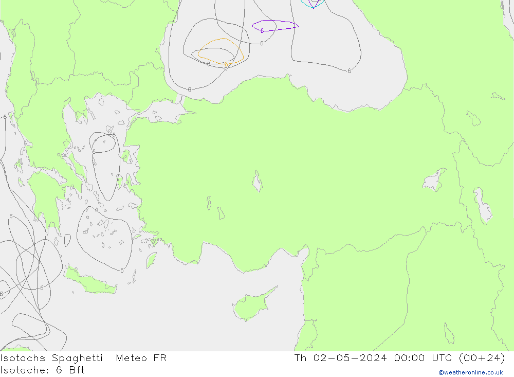 Isotachs Spaghetti Meteo FR gio 02.05.2024 00 UTC