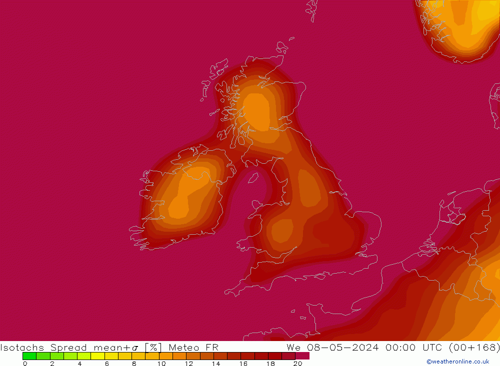 Izotacha Spread Meteo FR śro. 08.05.2024 00 UTC