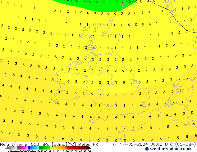 Height/Temp. 850 hPa Meteo FR pt. 17.05.2024 00 UTC