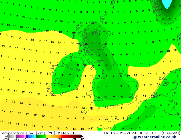Min.  (2m) Meteo FR  16.05.2024 00 UTC