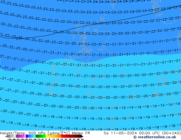 Height/Temp. 500 hPa Meteo FR Sáb 11.05.2024 00 UTC