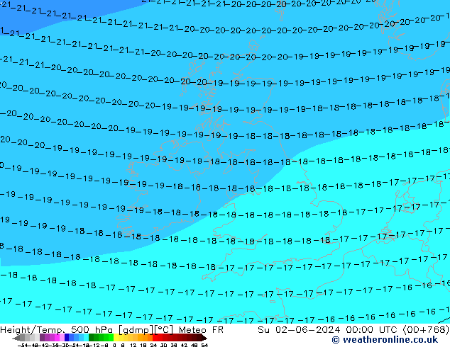 Height/Temp. 500 hPa Meteo FR Su 02.06.2024 00 UTC