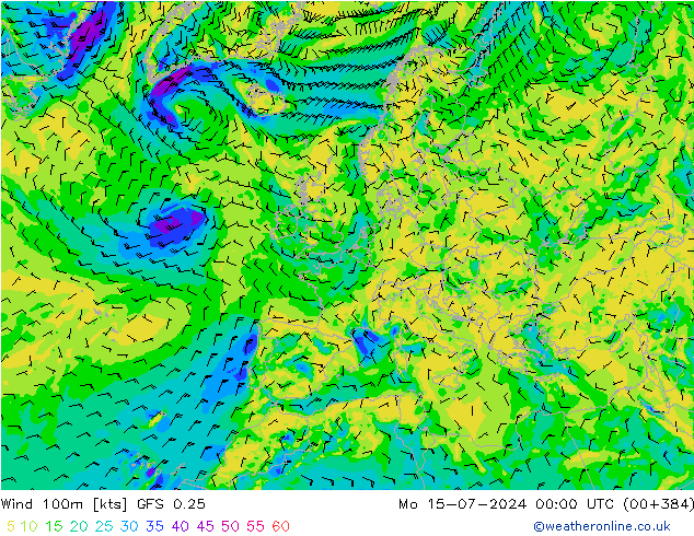 Wind 100m GFS 0.25 ma 15.07.2024 00 UTC