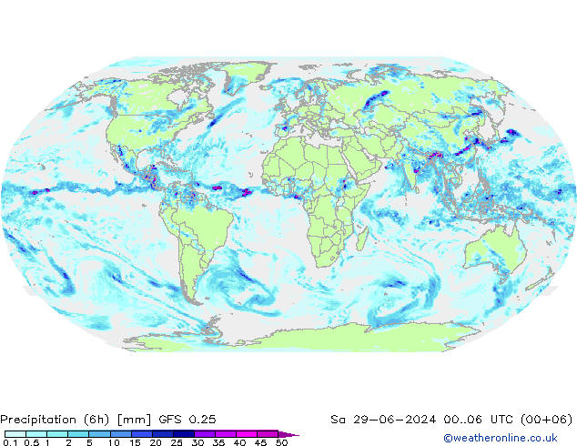 Z500/Rain (+SLP)/Z850 GFS 0.25 星期六 29.06.2024 06 UTC