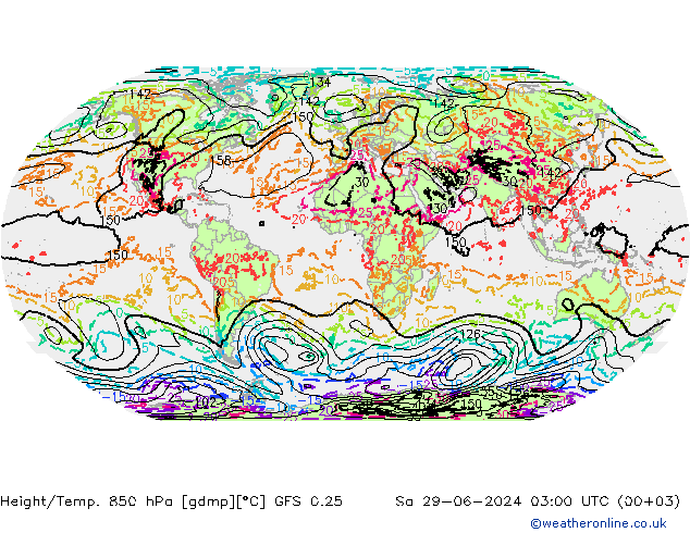 Z500/Rain (+SLP)/Z850 GFS 0.25 星期六 29.06.2024 03 UTC