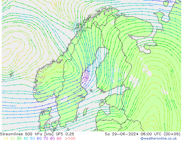 风 500 hPa GFS 0.25 星期六 29.06.2024 06 UTC