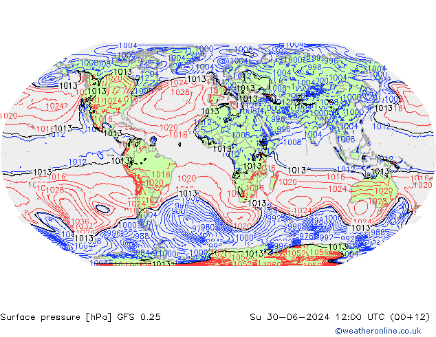 GFS 0.25: 星期日 30.06.2024 12 UTC