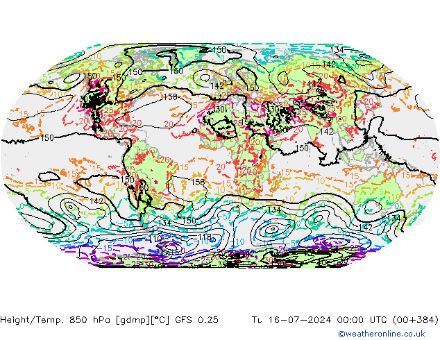Z500/Rain (+SLP)/Z850 GFS 0.25 星期二 16.07.2024 00 UTC