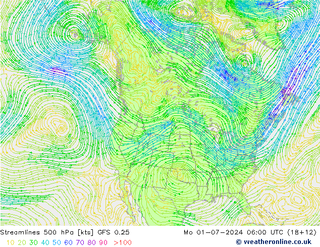 风 500 hPa GFS 0.25 星期一 01.07.2024 06 UTC