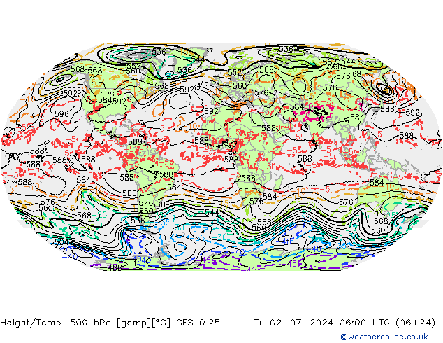 Z500/Regen(+SLP)/Z850 GFS 0.25 di 02.07.2024 06 UTC