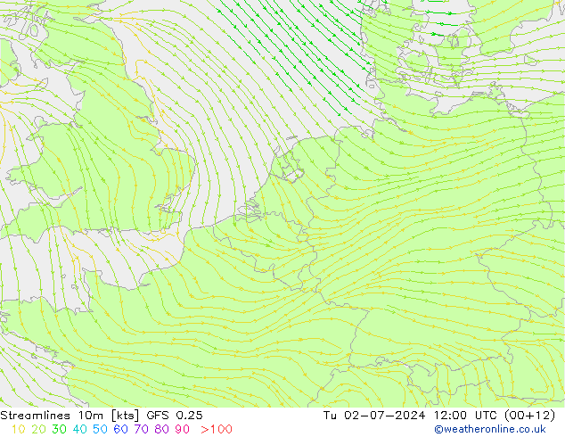 风 10m GFS 0.25 星期二 02.07.2024 12 UTC