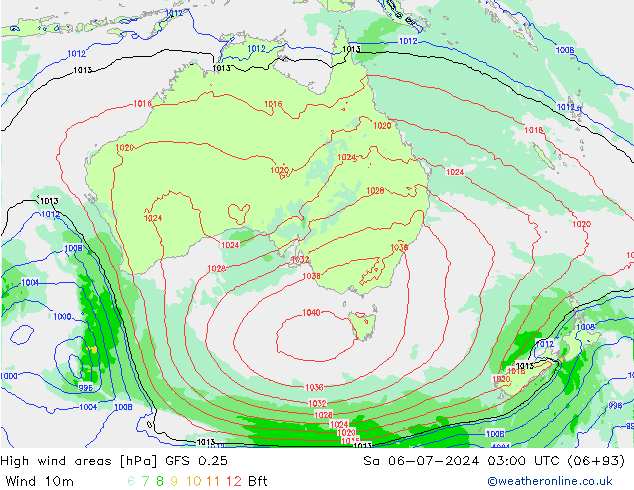Windvelden GFS 0.25 za 06.07.2024 03 UTC