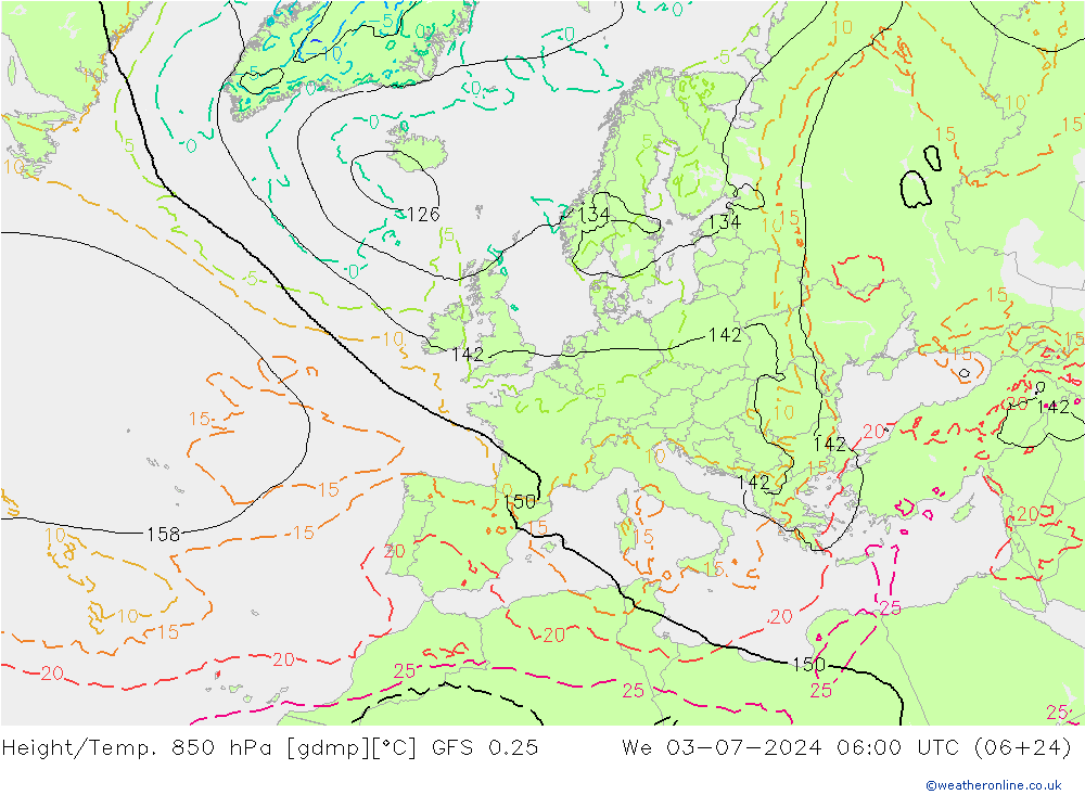Z500/Rain (+SLP)/Z850 GFS 0.25 星期三 03.07.2024 06 UTC