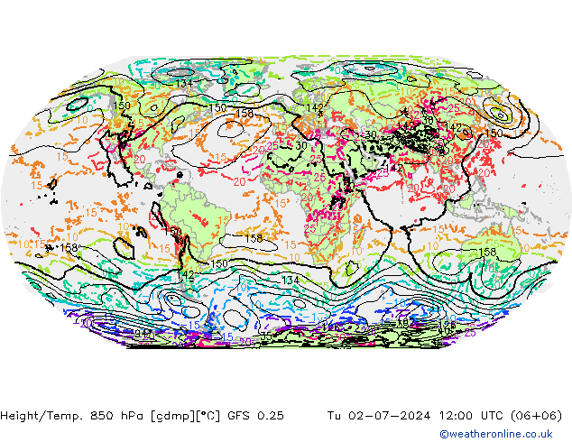 Z500/Regen(+SLP)/Z850 GFS 0.25 di 02.07.2024 12 UTC