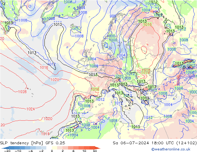 变压 GFS 0.25 星期六 06.07.2024 18 UTC