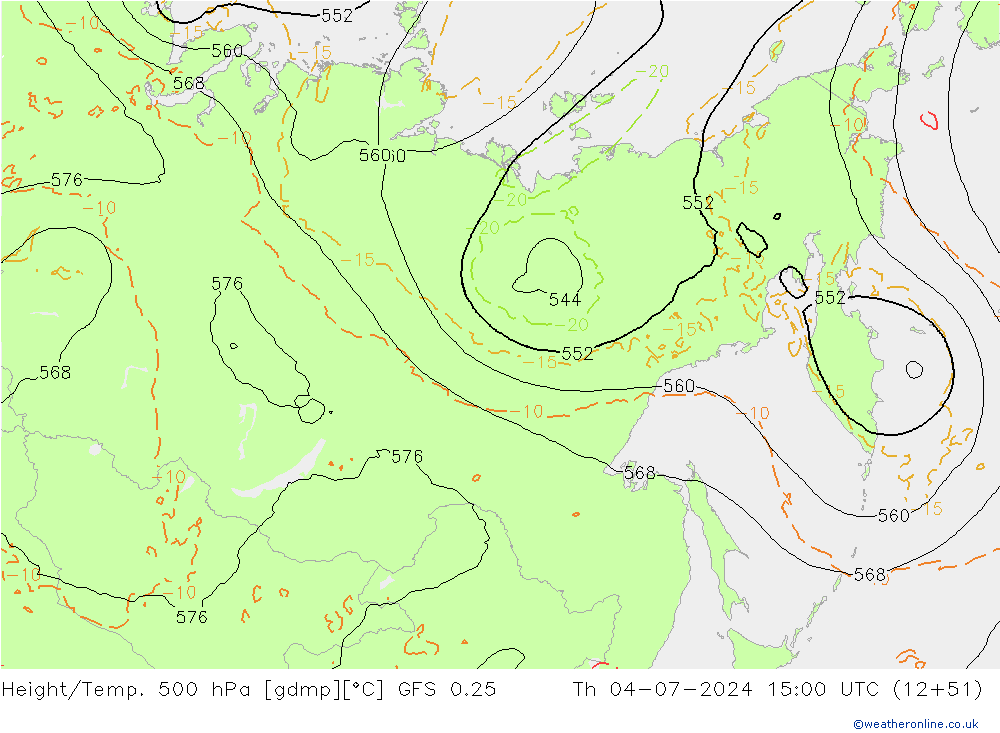 Z500/Regen(+SLP)/Z850 GFS 0.25 do 04.07.2024 15 UTC