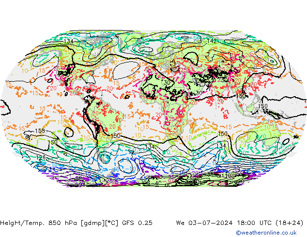 Z500/Regen(+SLP)/Z850 GFS 0.25 wo 03.07.2024 18 UTC