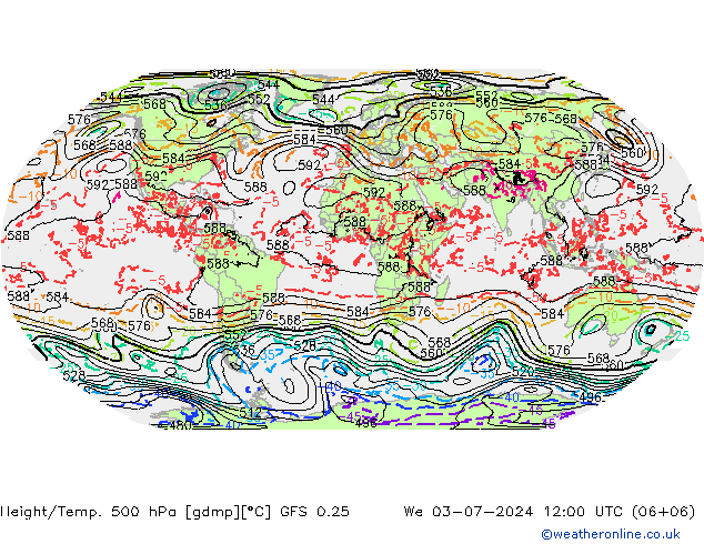Z500/Regen(+SLP)/Z850 GFS 0.25 wo 03.07.2024 12 UTC