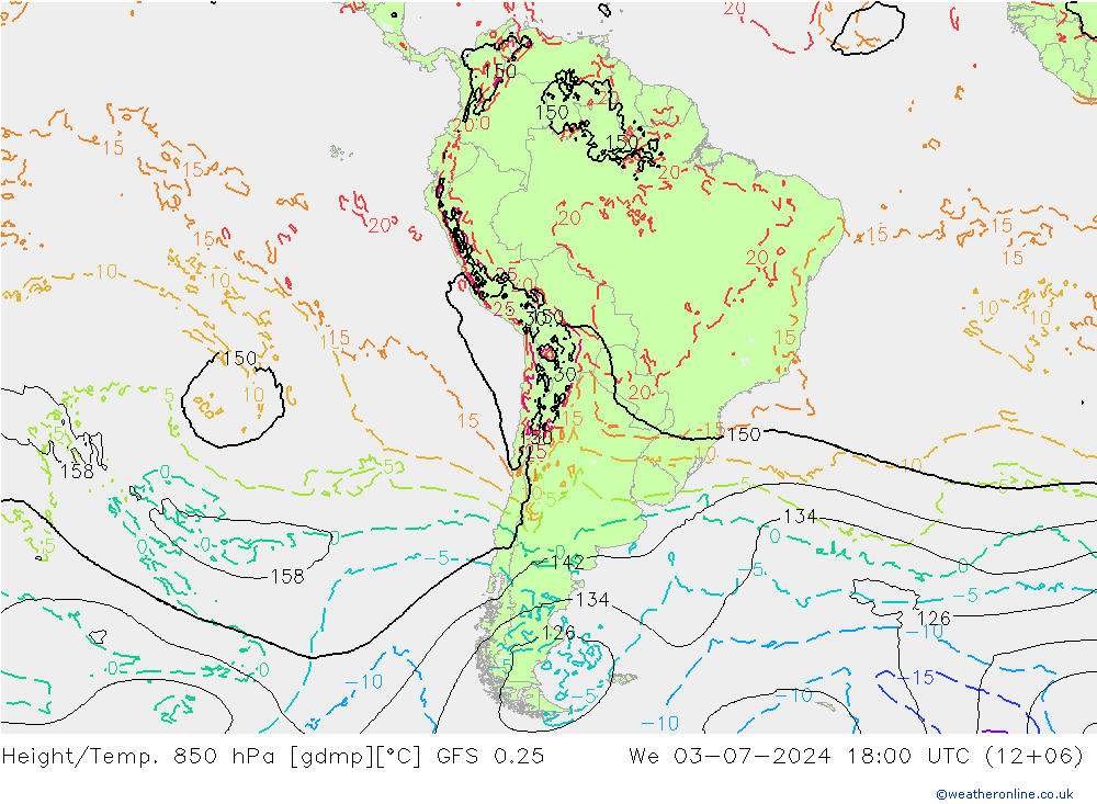 Z500/Regen(+SLP)/Z850 GFS 0.25 wo 03.07.2024 18 UTC