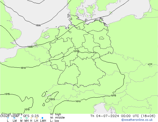 Wolkenlagen GFS 0.25 do 04.07.2024 00 UTC