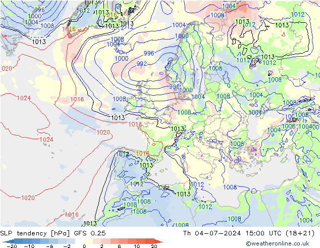 变压 GFS 0.25 星期四 04.07.2024 15 UTC