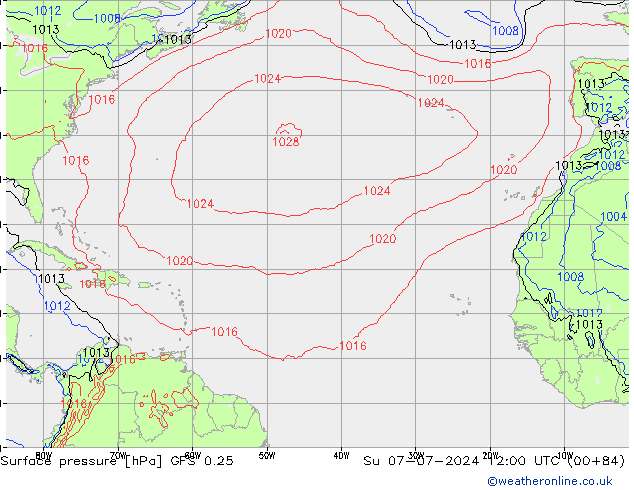 GFS 0.25: zo 07.07.2024 12 UTC