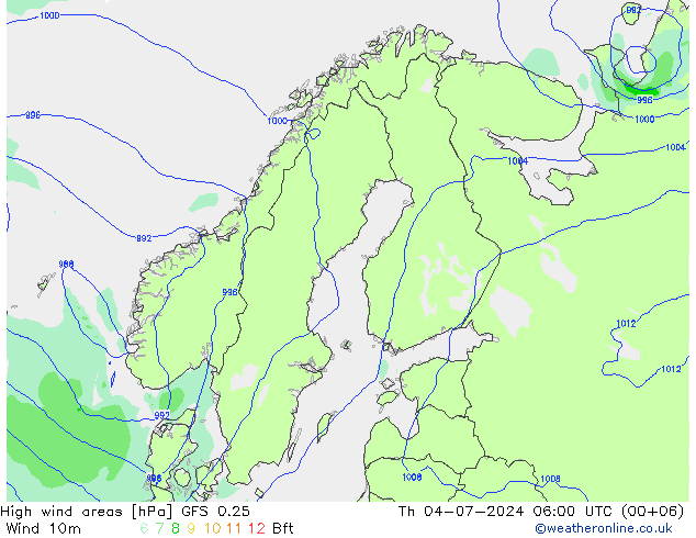 Windvelden GFS 0.25 do 04.07.2024 06 UTC