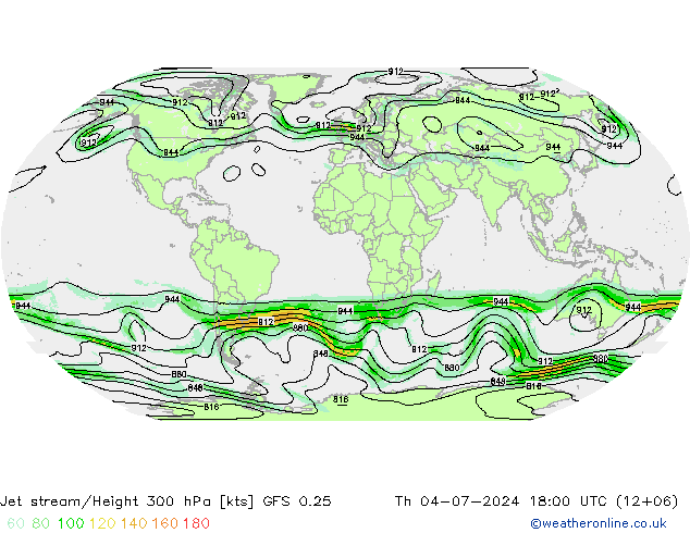 高速氣流 GFS 0.25 星期四 04.07.2024 18 UTC