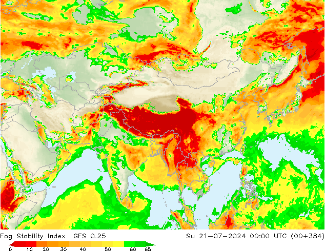 Fog Stability Index GFS 0.25 zo 21.07.2024 00 UTC