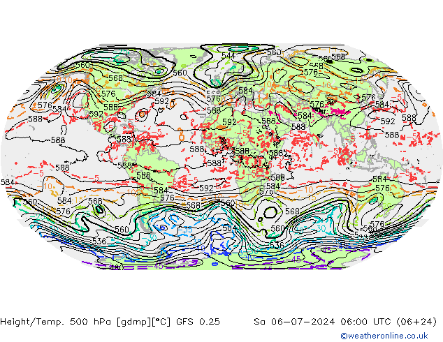 Z500/Regen(+SLP)/Z850 GFS 0.25 za 06.07.2024 06 UTC