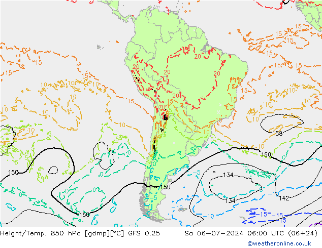 Z500/Regen(+SLP)/Z850 GFS 0.25 za 06.07.2024 06 UTC