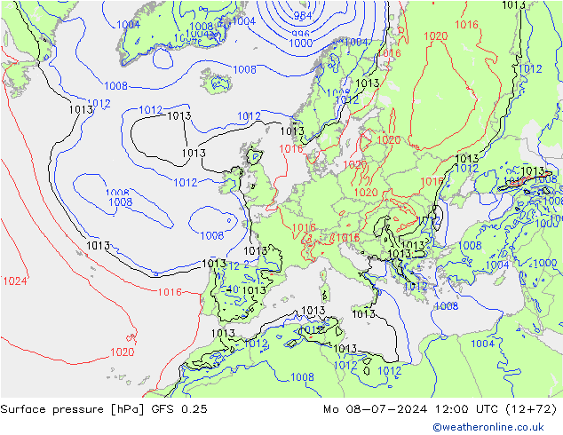 GFS 0.25: ma 08.07.2024 12 UTC