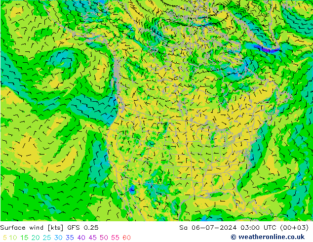 风 10 米 GFS 0.25 星期六 06.07.2024 03 UTC