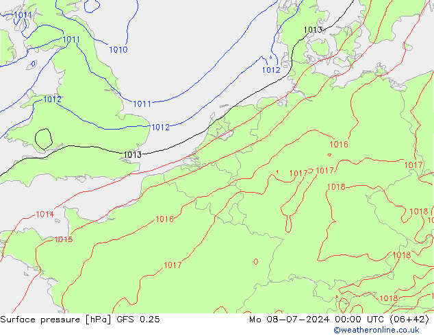 GFS 0.25: ma 08.07.2024 00 UTC