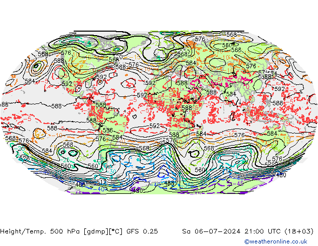 Z500/Rain (+SLP)/Z850 GFS 0.25 星期六 06.07.2024 21 UTC