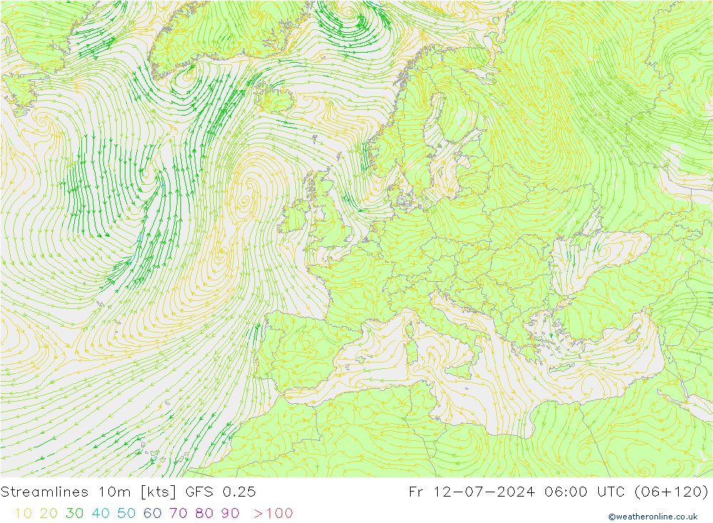 风 10m GFS 0.25 星期五 12.07.2024 06 UTC